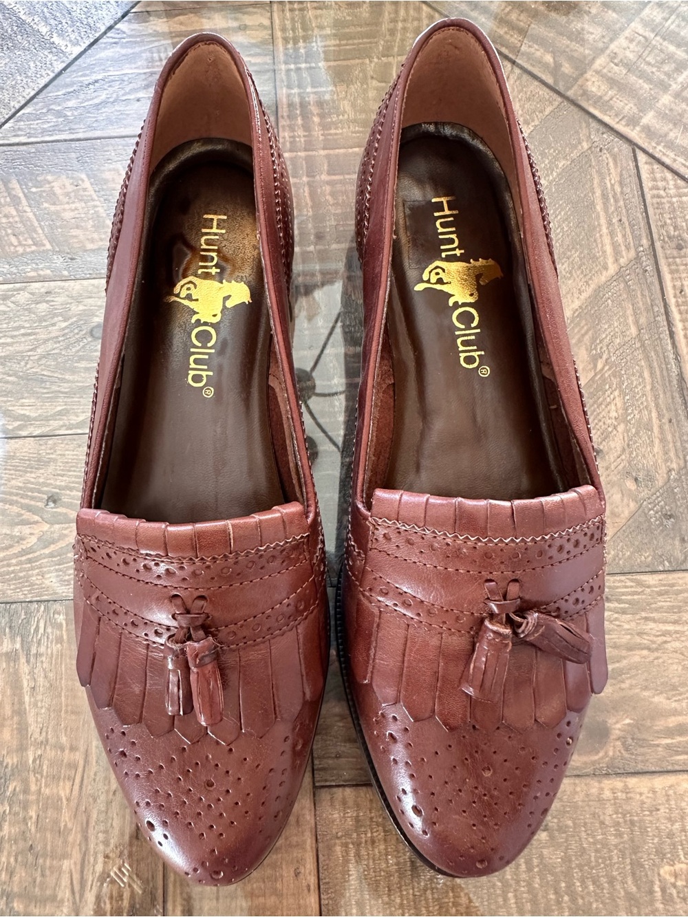 VTG NEW Hunt Club Women's Leather Tassel Loafer Kiltie Shoes Preppy Dark Sz 9.5